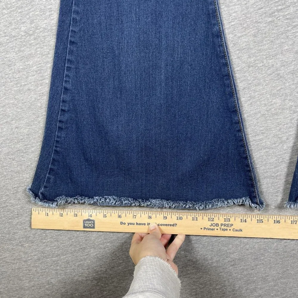 Free People Jeans Womens 27 Blue Flared Distressed Frayed Hem Bell Bottoms Y2K